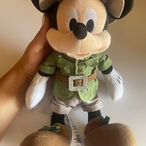 Disney Safari Mickey Mouse Plush with Green and Tan Outfit